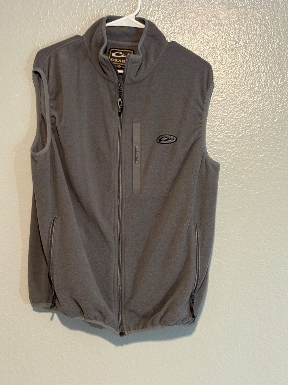 Men's Gray Fleece Vest - Full-Zip Warm Layer Medium